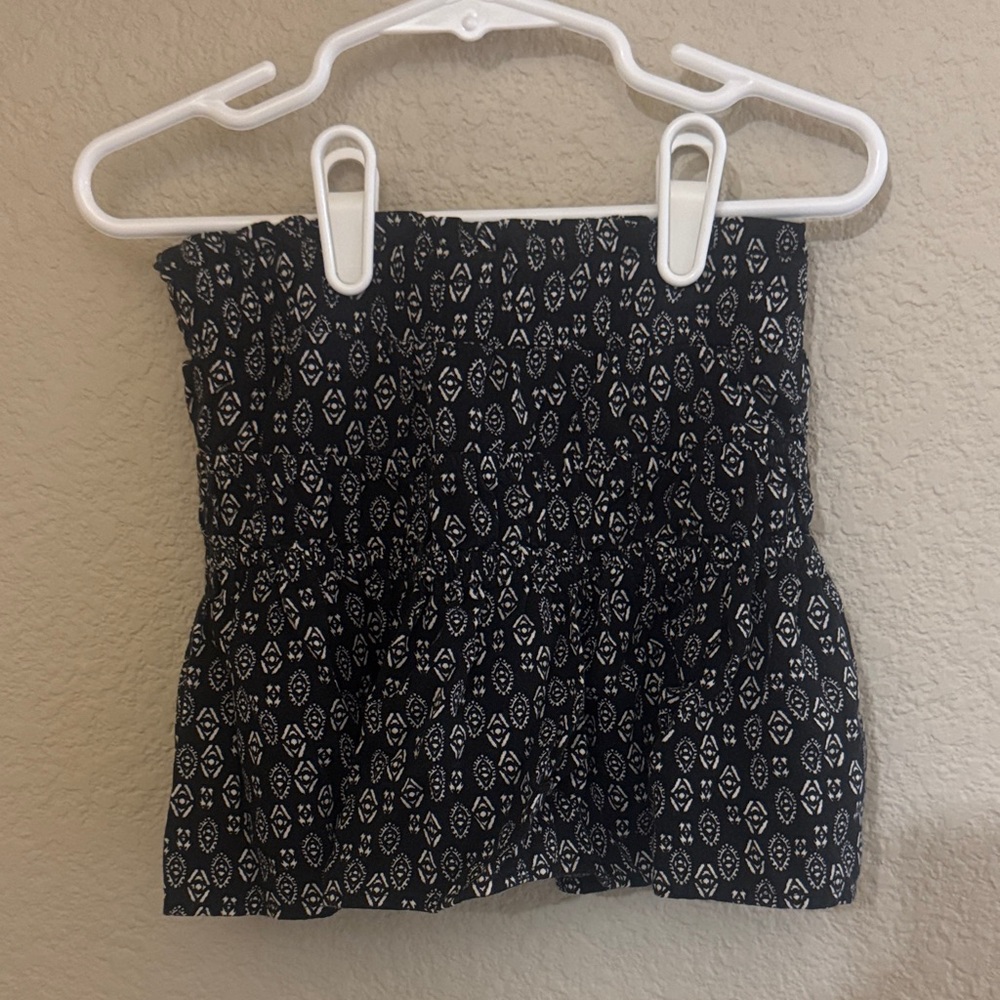 Black and White Patterned Girls Skorts